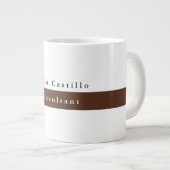 Schlicht Eleganbraun Minimalistisch Jumbo-Tasse (Vorderseite Rechts)