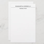 Schlicht Elegant Attraktiv Minimalistisch Briefpapier (Vorne/Hinten)