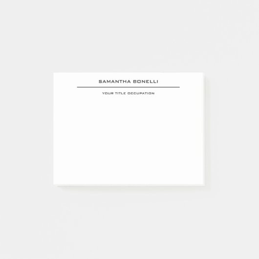 Schlicht Elegant Attraktiv Minimalistisch Post-it Klebezettel (Vorderseite)