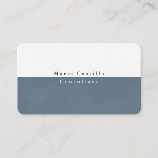 Schlicht Elegant Blau Grau Weiß Minimalistisch Mod Visitenkarte (Vorderseite)