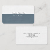 Schlicht Elegant Blau Grau Weiß Minimalistisch Mod Visitenkarte (Vorne/Hinten)