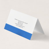 Schlicht Elegant Blau Minimalistisch Visitenkarten (Rückseite)