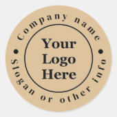 Schlicht, elegant braun runder aufkleber (Vorderseite)