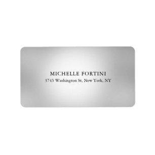 Schlicht Elegant Classical Simple Modern Gray Adressaufkleber