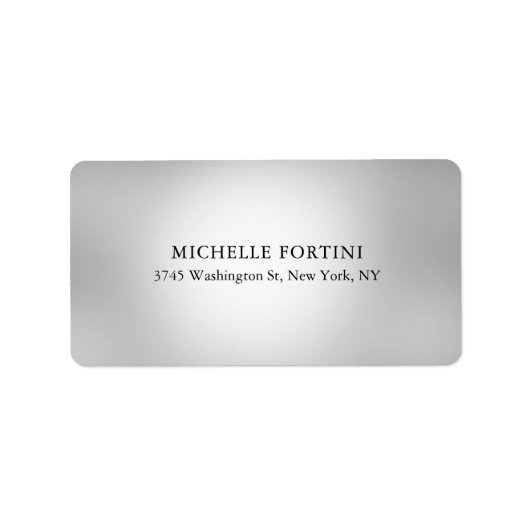 Schlicht Elegant Classical Simple Modern Gray Adressaufkleber (Vorne)