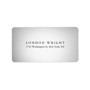 Schlicht Elegant Classical Simple Modern Gray Adressaufkleber