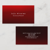 Schlicht Elegant Dark Red Brown Minimalistisch Visitenkarte (Vorne/Hinten)