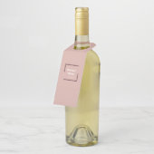 Schlicht, elegant Dusty-Rose/Weiß Flaschenanhänger (Angewinkelt)