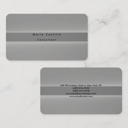 Schlicht Elegant Grau Minimalistisch Moderne Visitenkarte (Vorne/Hinten)