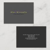 Schlicht Elegant Graugelb Minimalistisch Visitenkarte (Vorne/Hinten)