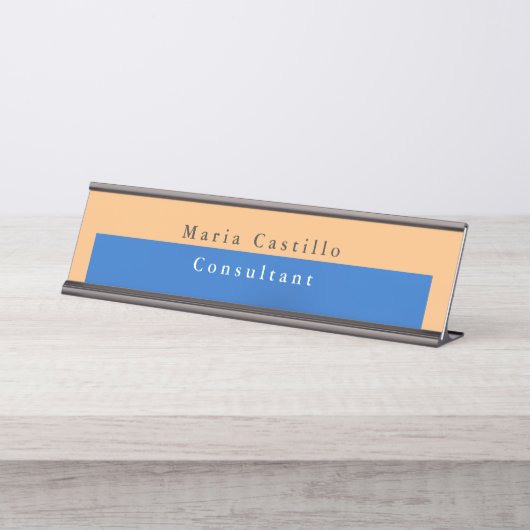 Schlicht Elegant Minimalistisch Schreibtischnamensplakette (Vorderseite )