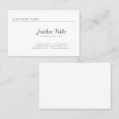 Schlicht Elegant Minimalistischer Sleek Beruflich  Visitenkarte (Vorne/Hinten)