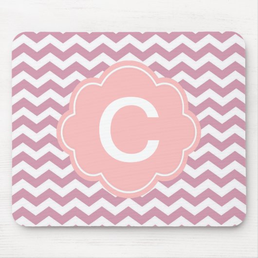 schlicht, elegant, modern, rosa Zickzack Mousepad (Vorne)