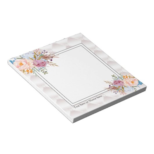 schlicht, elegant, modern, trendig, floral notizblock (angewinkelt)