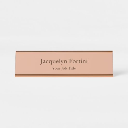 Schlicht Elegant Moderner Minimalistischer Chic Schreibtischnamensplakette (Vorderseite )
