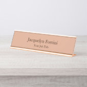 Schlicht Elegant Moderner Minimalistischer Chic Schreibtischnamensplakette (Vorderseite )