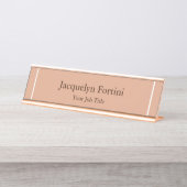 Schlicht Elegant Moderner Minimalistischer Chic Schreibtischnamensplakette (Vorderseite )