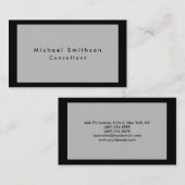 Schlicht Elegant Modernes Grau Schwarz Minimalisti Visitenkarte (Vorne/Hinten)