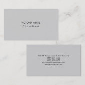 Schlicht Elegant Modernes Licht Grau Minimalistisc Visitenkarte (Vorne/Hinten)