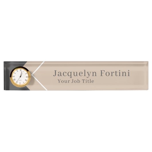 Schlicht Elegant Modernes Minimalistisch Namensplakette (Vorderseite)
