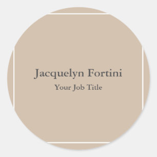 Schlicht Elegant Modernes Minimalistisch Runder Aufkleber