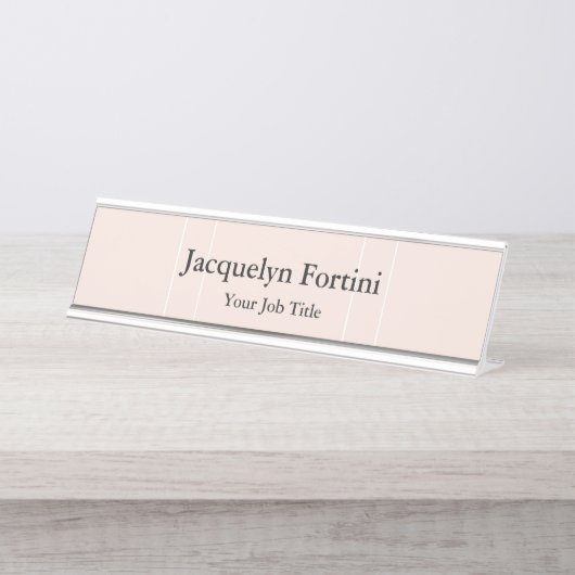 Schlicht Elegant Modernes Minimalistisch Schreibtischnamensplakette (Vorderseite )