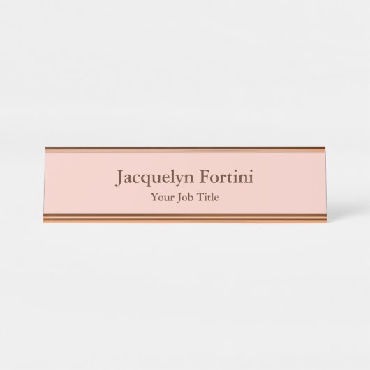 Schlicht Elegant Modernes Minimalistisch Schreibtischnamensplakette (Vorderseite )
