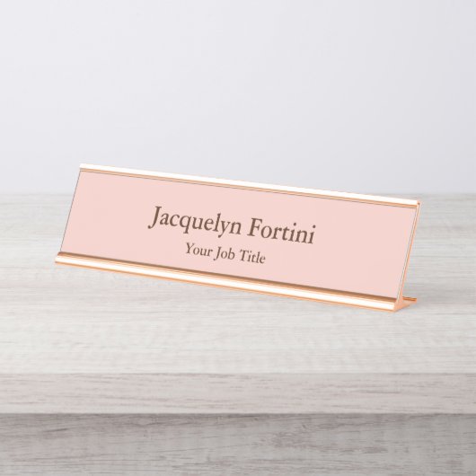 Schlicht Elegant Modernes Minimalistisch Schreibtischnamensplakette (Vorderseite )