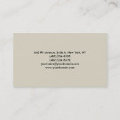 Schlicht Elegant Modernes Minimalistisch Visitenkarte (Rückseite)