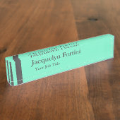 Schlicht Elegant Modernes Minimalistisches Blau Namensplakette (Seite)