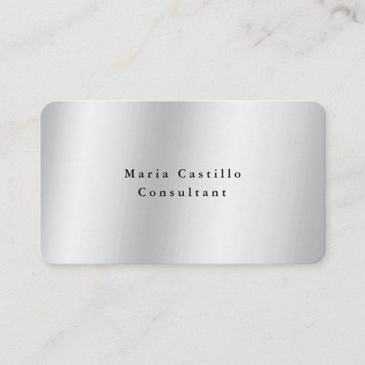 Schlicht Elegant Silver Gray Minimalistisch Modern Visitenkarte (Vorderseite)