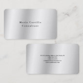 Schlicht Elegant Silver Gray Minimalistisch Modern Visitenkarte (Vorne/Hinten)