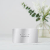 Schlicht Elegant Silver Gray Minimalistisch Modern Visitenkarte (Stehend Vorderseite)