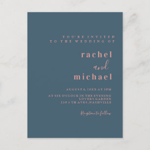 Schlicht elegante ante Hochzeitseinladung Postkarte