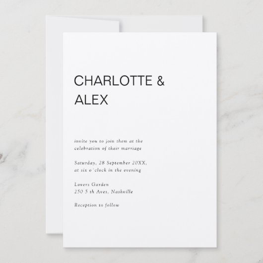 Schlicht elegante ein einladung (Vorderseite)