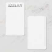 Schlicht Elegante Klassische Schwarz-weiße Minimal Mitteilungskarte (Vorne/Hinten)