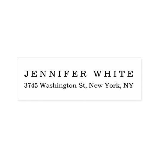 Schlicht Elegante Klassische Schwarz-weiße Minimal Permastempel (Design)