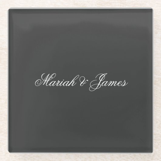 Schlicht Elegante Minimalistisch Moderne Glasuntersetzer (Vorderseite)