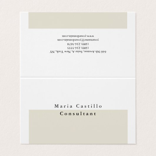 Schlicht Elegante Minimalistisch Moderne Visitenkarten (Außenseite Aufgefaltet)