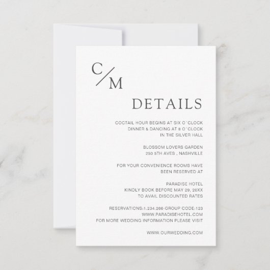 Schlicht elegante Monogramm (Vorderseite)