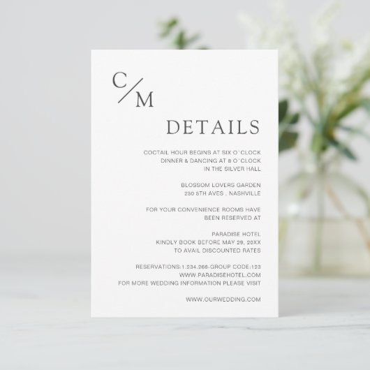 Schlicht elegante Monogramm (Stehend Vorderseite)