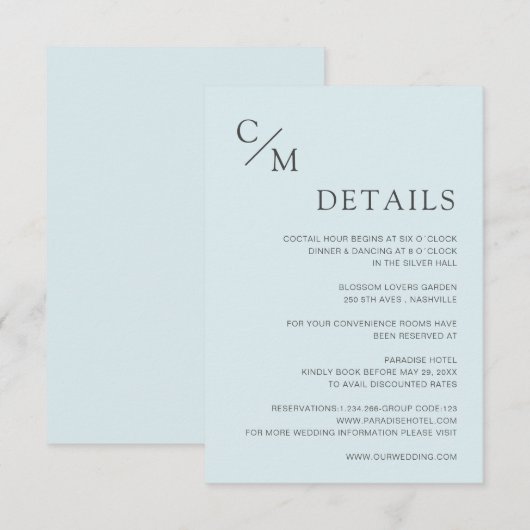 Schlicht elegante Monogramm (Vorne/Hinten)