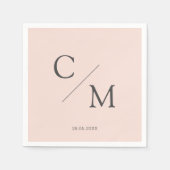 Schlicht elegante Monogramm Serviette (Vorderseite)