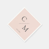 Schlicht elegante Monogramm Serviette (Ecke)