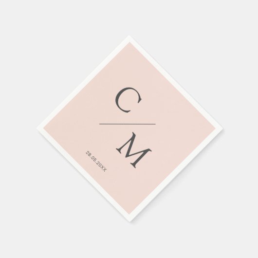 Schlicht elegante Monogramm Serviette (Ecke)