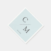 Schlicht elegante Monogramm Serviette (Ecke)