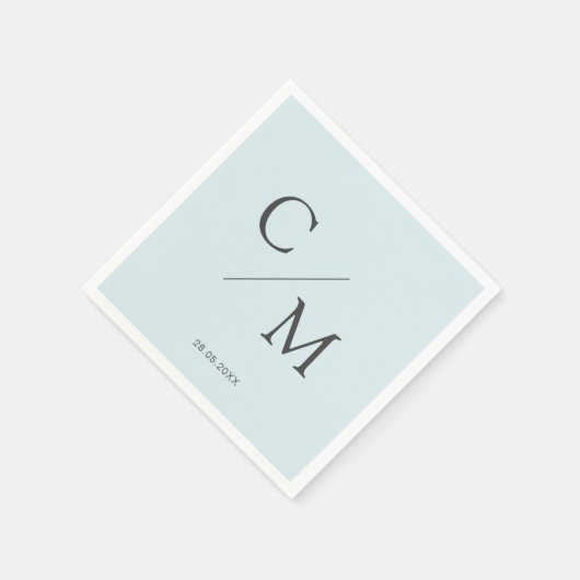 Schlicht elegante Monogramm Serviette (Ecke)