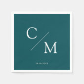 Schlicht elegante Monogramm Serviette (Vorderseite)