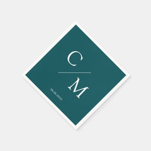 Schlicht elegante Monogramm Serviette (Ecke)