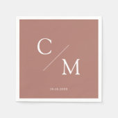 Schlicht elegante Monogramm Serviette (Vorderseite)